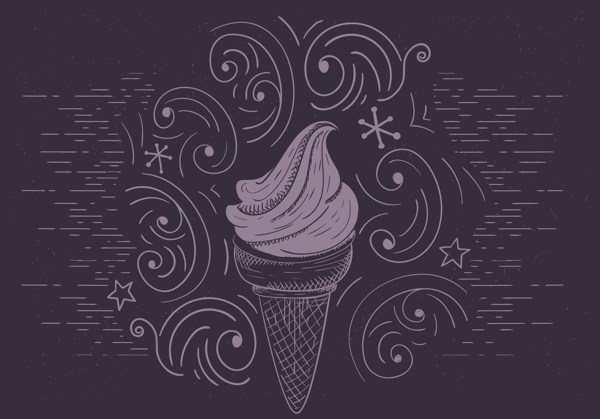 线性手绘冰淇凌