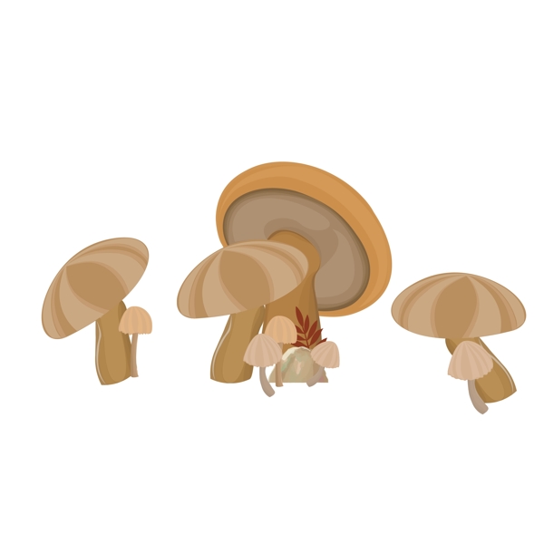 手绘一堆蘑菇设计可商用元素