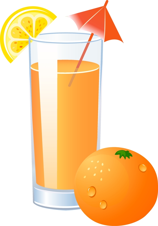 矢量橙汁饮料元素