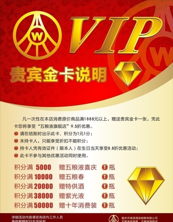 五粮液VIP贵宾金卡说明