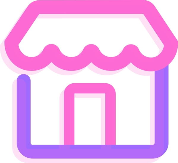 粉紫色荧光商店矢量图标