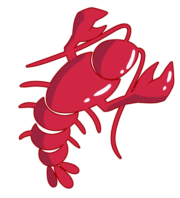 美味的红色龙虾插画