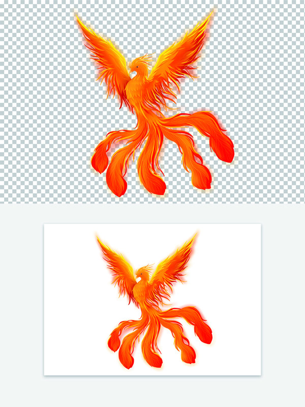 国潮创意传统文化火凤凰装饰图案
