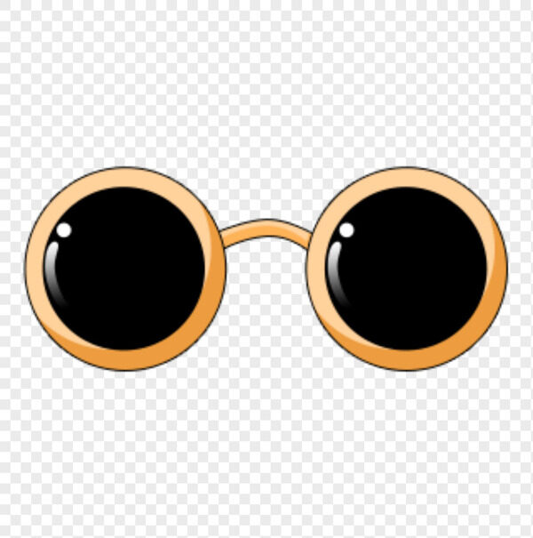 手绘圆圆黑色眼镜木色边框面目装饰物