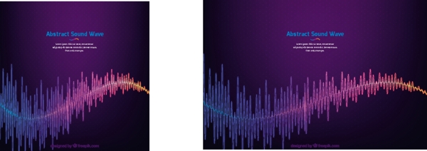 紫色背景与彩色抽象的声波图案