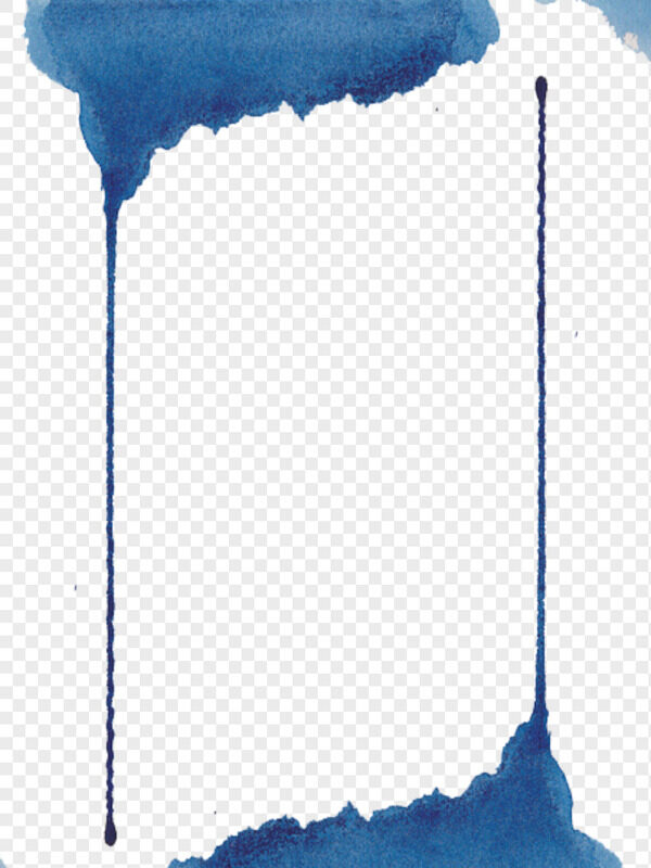 水墨晕染中国风蓝色简约线条创意边框