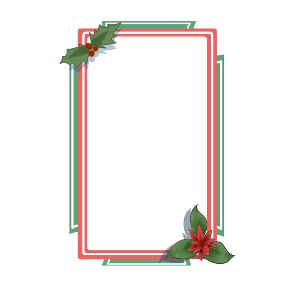 圣诞节植物边框插画