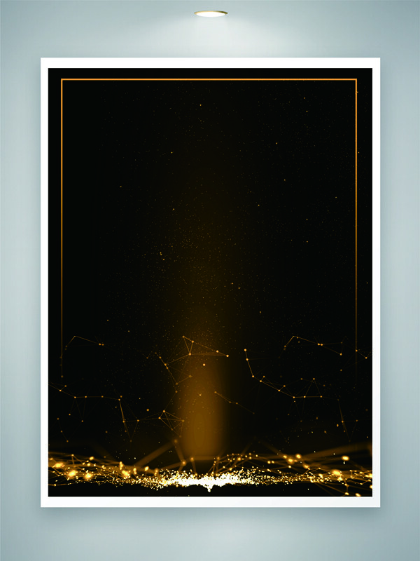 黑色简约大气金色光效背景纹理