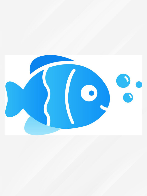 扁平卡通动物小鱼创意装饰图案