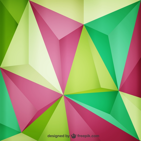绿色和粉色三角形背景