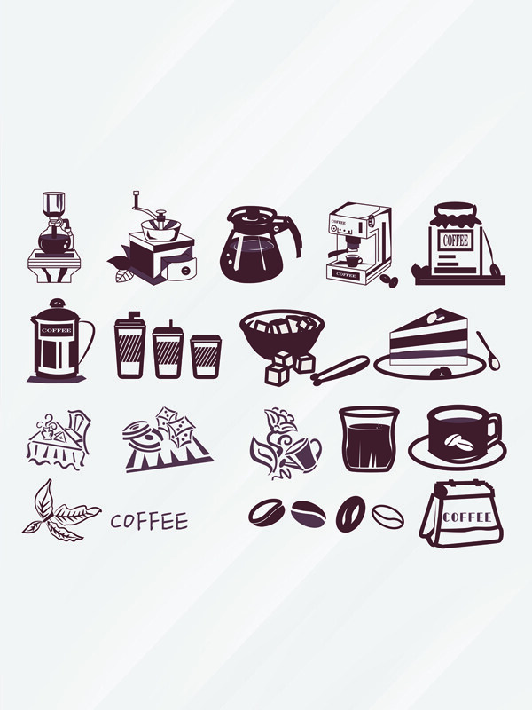 简约创意咖啡标签装饰图案