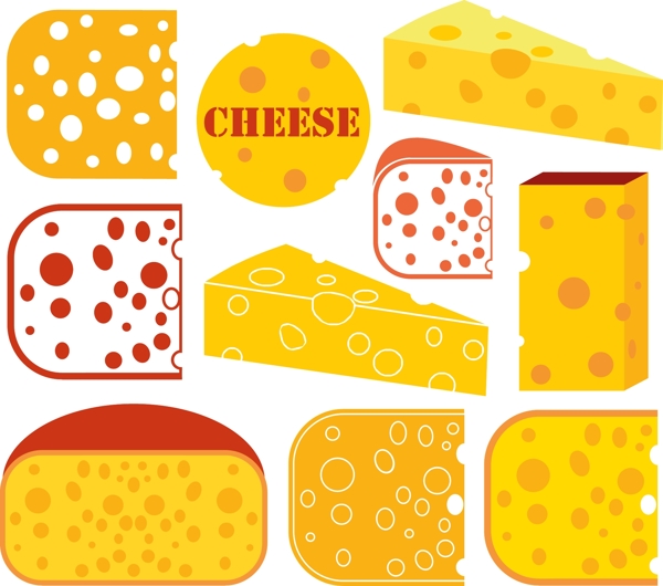 水彩创意奶酪矢量素材
