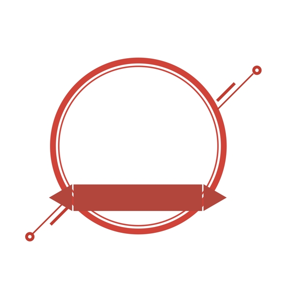 红色圆圈和直线和矩形组成的边框