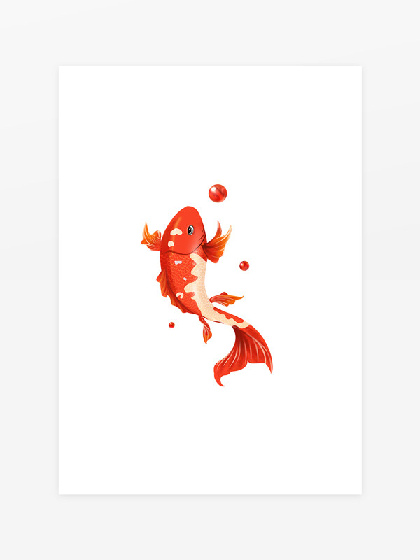 红色鲤鱼元素