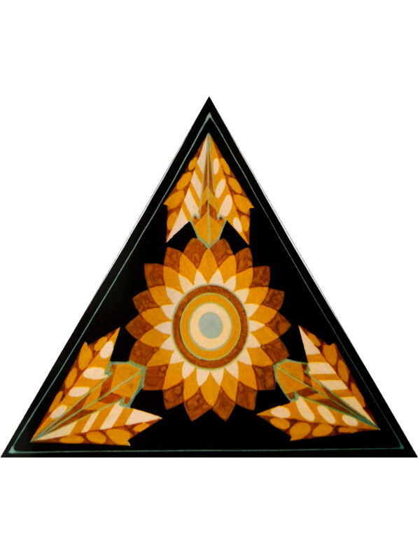 传统   抽象花卉草木 底图底纹  图案背景贴图 三角形 黑底橙花