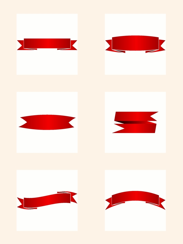 红色折叠丝带矢量