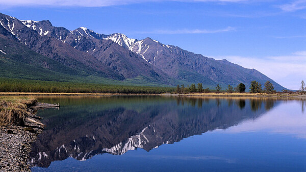 高原山脉湖泊风景图片