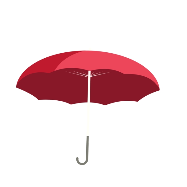 一把红色雨伞元素设计