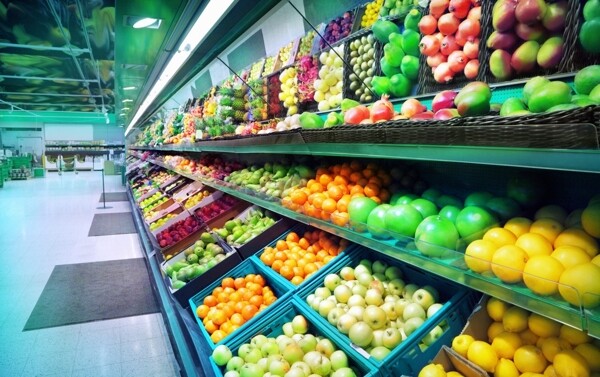 超市水果区图片
