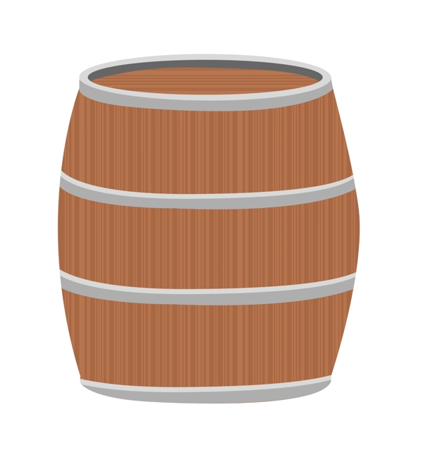 圆形木质水桶插图