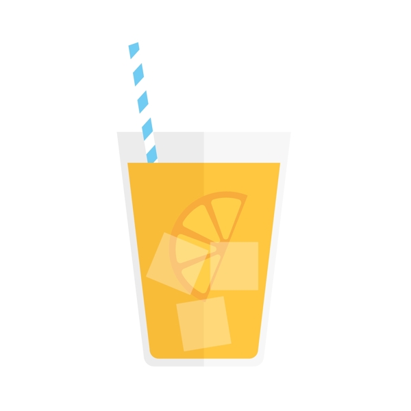 夏季清凉橙汁饮料元素