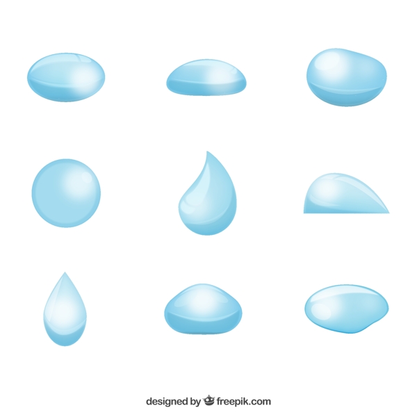 蓝色水滴设计矢量图