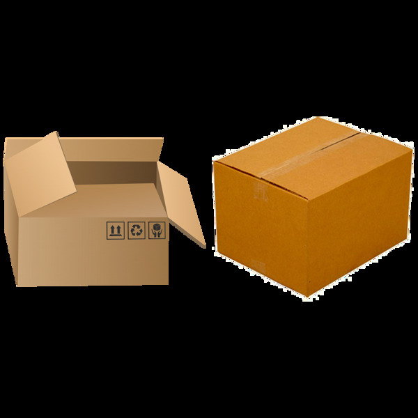 牛皮纸盒免抠png透明图层素材