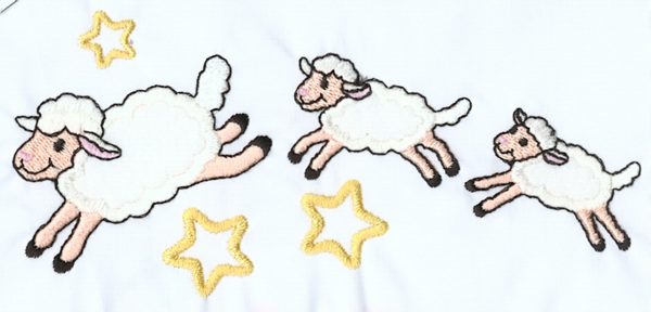 绣花动物绵羊色彩免费素材