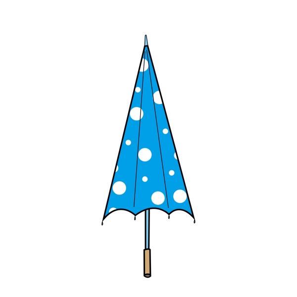 蓝色雨伞元素