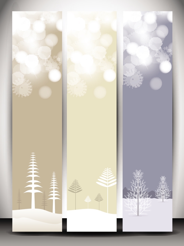 节日快乐网站横幅用美丽的雪花的设计