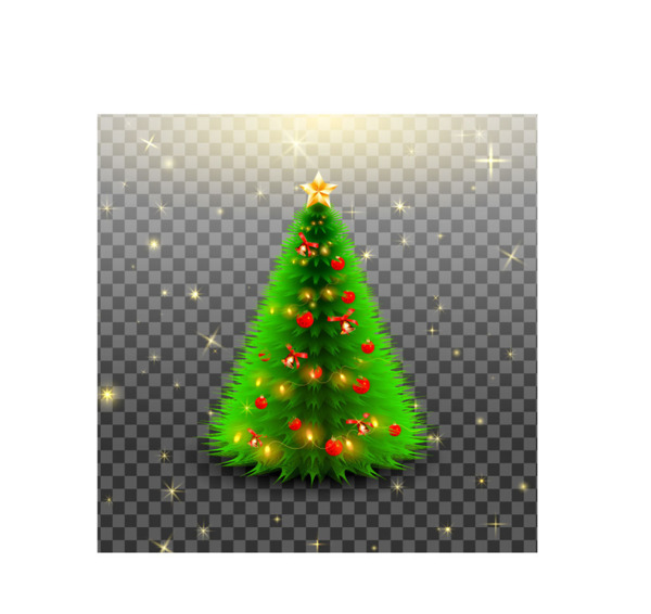 精美圣诞树插画矢量图素材